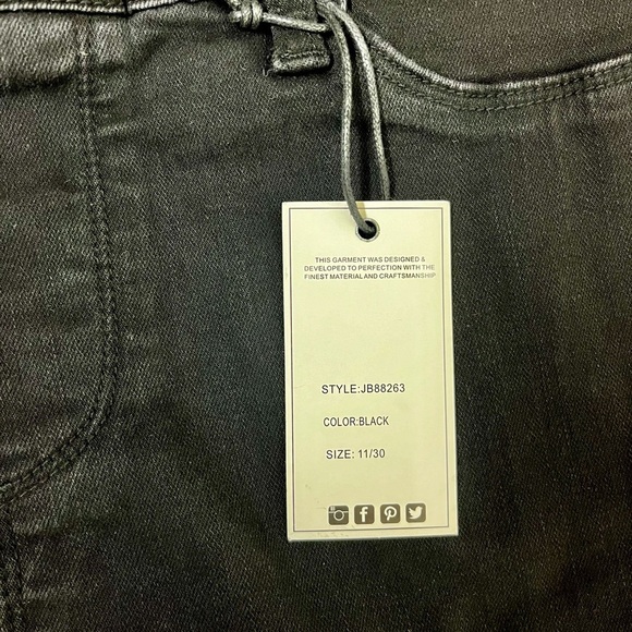 Judy Blue NWT Black Jean Denim Jeggings Skinny Fit Size 11 (30) - Picture 5 of 10